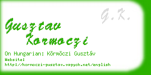 gusztav kormoczi business card